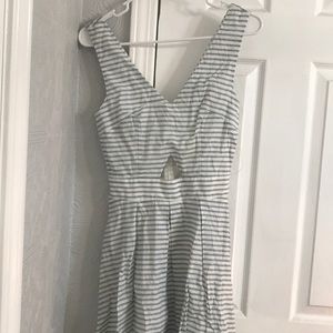 Pinstripe Dress with Cutout